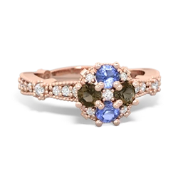 Tanzanite Sparkling Tiara Cluster 14K Rose Gold ring R26293RD