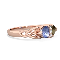 Tanzanite Celtic Knot Double Heart 14K Rose Gold ring R5040