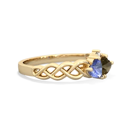 Tanzanite Heart To Heart Braid 14K Yellow Gold ring R5870