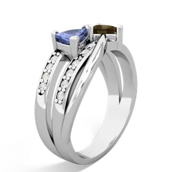 Tanzanite Bowtie 14K White Gold ring R2360