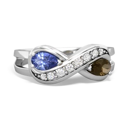 Tanzanite Diamond Infinity 14K White Gold ring R5390