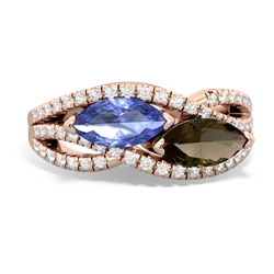 Tanzanite Diamond Rivers 14K Rose Gold ring R3070