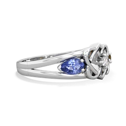 Tanzanite Hearts Intertwined 14K White Gold ring R5880