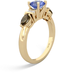 Tanzanite 6Mm Round Eternal Embrace Engagement 14K Yellow Gold ring R2005