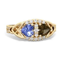 Tanzanite Sparkling Celtic Knot 14K Yellow Gold ring R2645