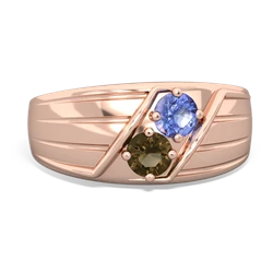 Tanzanite Men's Streamline 14K Rose Gold ring R0460