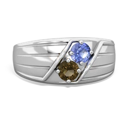 Tanzanite Men's Streamline 14K White Gold ring R0460