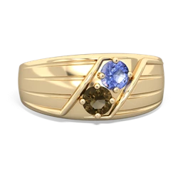 Tanzanite Men's Streamline 14K Yellow Gold ring R0460