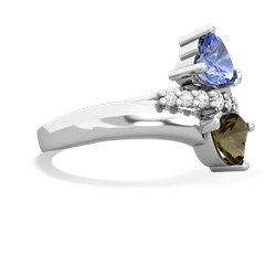 Tanzanite Heart To Heart 14K White Gold ring R2064