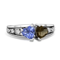 Tanzanite Heart To Heart 14K White Gold ring R3342