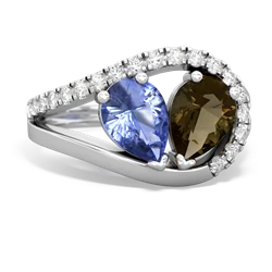 Tanzanite Nestled Heart Keepsake 14K White Gold ring R5650