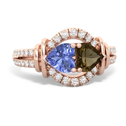 Tanzanite Art-Deco Keepsake 14K Rose Gold ring R5630