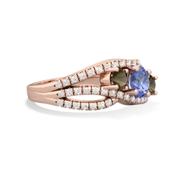 Tanzanite Three Stone Aurora 14K Rose Gold ring R3080