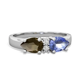 Tanzanite Pear Bowtie 14K White Gold ring R0865