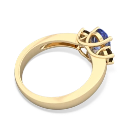 Tanzanite Three Stone Oval Trellis 14K Yellow Gold ring R4024