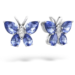 Tanzanite Butterfly 14K White Gold earrings E2215
