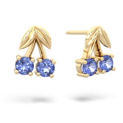 Tanzanite Sweet Cherries 14K Yellow Gold earrings E7001