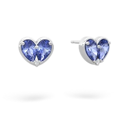 Tanzanite 'Our Heart' 14K White Gold earrings E5072