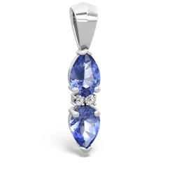 Tanzanite Bowtie Drop 14K White Gold pendant P0865