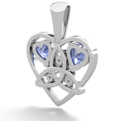 Tanzanite Celtic Trinity Heart 14K White Gold pendant P5331