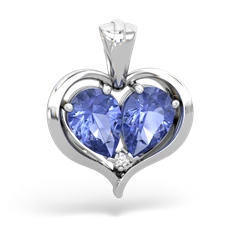 Tanzanite Two Become One 14K White Gold pendant P5330