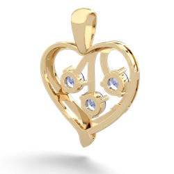 Sapphire Glowing Heart 14K Yellow Gold pendant P2233