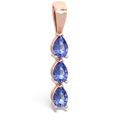 Blue Topaz Dew Drops 14K Rose Gold pendant P2251