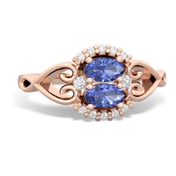 Tanzanite Love Nest 14K Rose Gold ring R5860