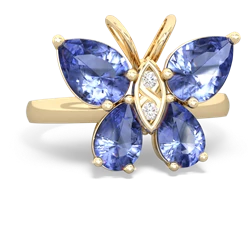 Tanzanite Butterfly 14K Yellow Gold ring R2215