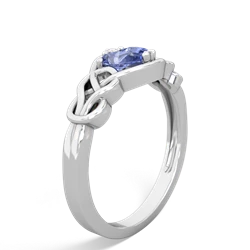 Tanzanite Celtic Love Knot 14K White Gold ring R5420