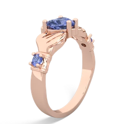 Lab Sapphire Claddagh Keepsake 14K Rose Gold ring R5245