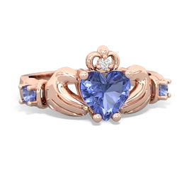 Blue Topaz Claddagh Keepsake 14K Rose Gold ring R5245