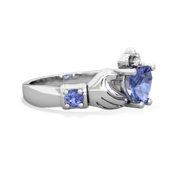 Aquamarine Claddagh Keepsake 14K White Gold ring R5245