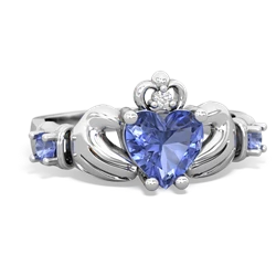 Alexandrite Claddagh Keepsake 14K White Gold ring R5245