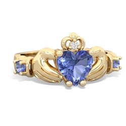 Lab Sapphire Claddagh Keepsake 14K Yellow Gold ring R5245