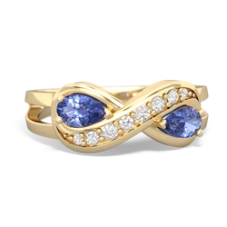 Tanzanite Diamond Infinity 14K Yellow Gold ring R5390