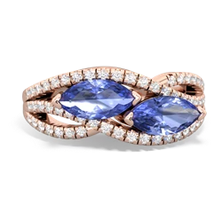 Tanzanite Diamond Rivers 14K Rose Gold ring R3070