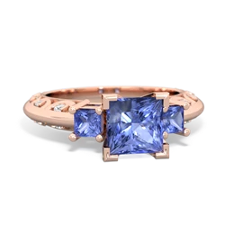 Lab Sapphire Eternal Embrace Engagement 14K Rose Gold ring C2001