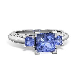 Lab Sapphire Eternal Embrace Engagement 14K White Gold ring C2001