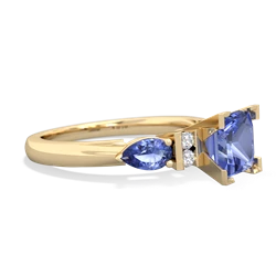 Lab Sapphire 6Mm Princess Eternal Embrace Engagement 14K Yellow Gold ring C2002