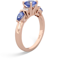 Tanzanite 6Mm Round Eternal Embrace Engagement 14K Rose Gold ring R2005