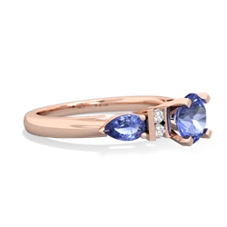 Tanzanite 6Mm Round Eternal Embrace Engagement 14K Rose Gold ring R2005