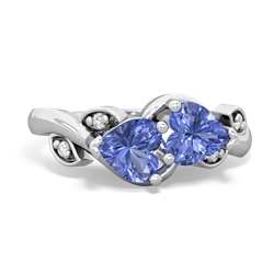 Tanzanite Floral Elegance 14K White Gold ring R5790