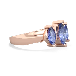 Amethyst Three Peeks 14K Rose Gold ring R2433