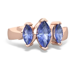 Amethyst Three Peeks 14K Rose Gold ring R2433