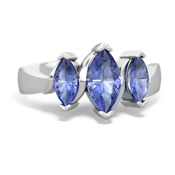 Sapphire Three Peeks 14K White Gold ring R2433