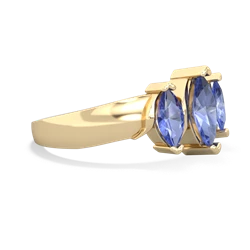 Lab Sapphire Three Peeks 14K Yellow Gold ring R2433