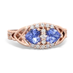 Tanzanite Sparkling Celtic Knot 14K Rose Gold ring R2645