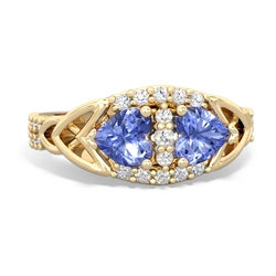 Tanzanite Sparkling Celtic Knot 14K Yellow Gold ring R2645