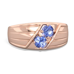 Tanzanite Men's Streamline 14K Rose Gold ring R0460